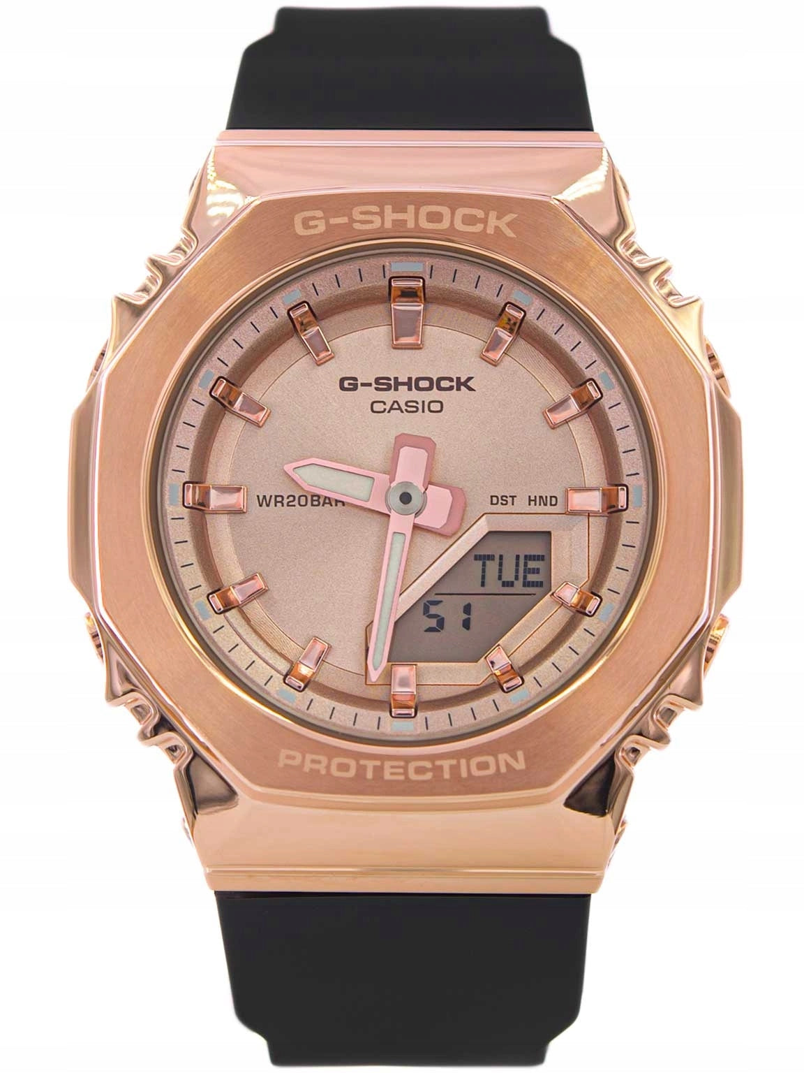 WOMEN'S WATCH CASIO GM-S2110PG-1A4ER G-SHOCK BLACK ON SPORTS STRAP Brand CASIO