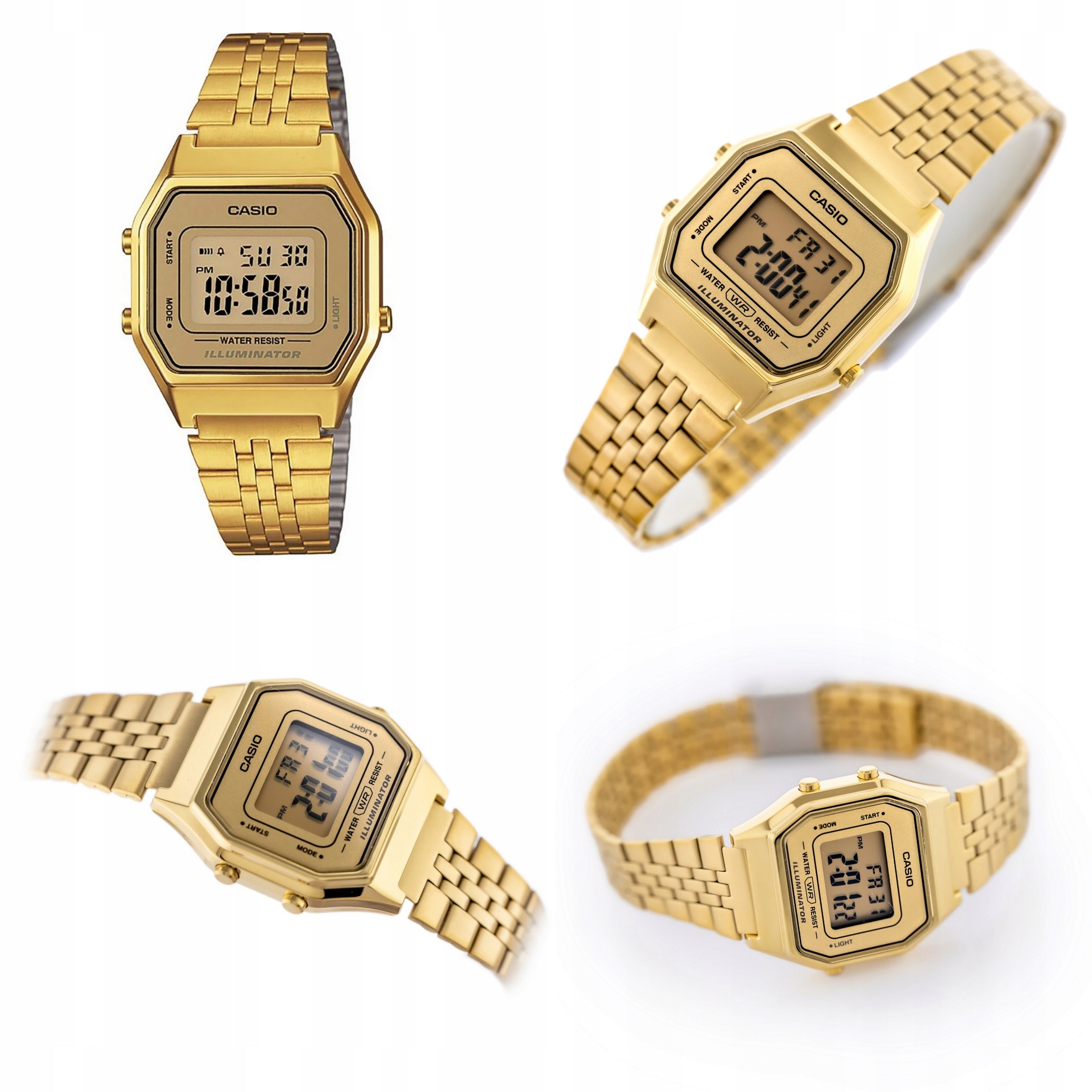 WOMEN'S WATCH CASIO LA680W gold stopwatch alarm clock +BOX +ENGRAVING Brand CASIO