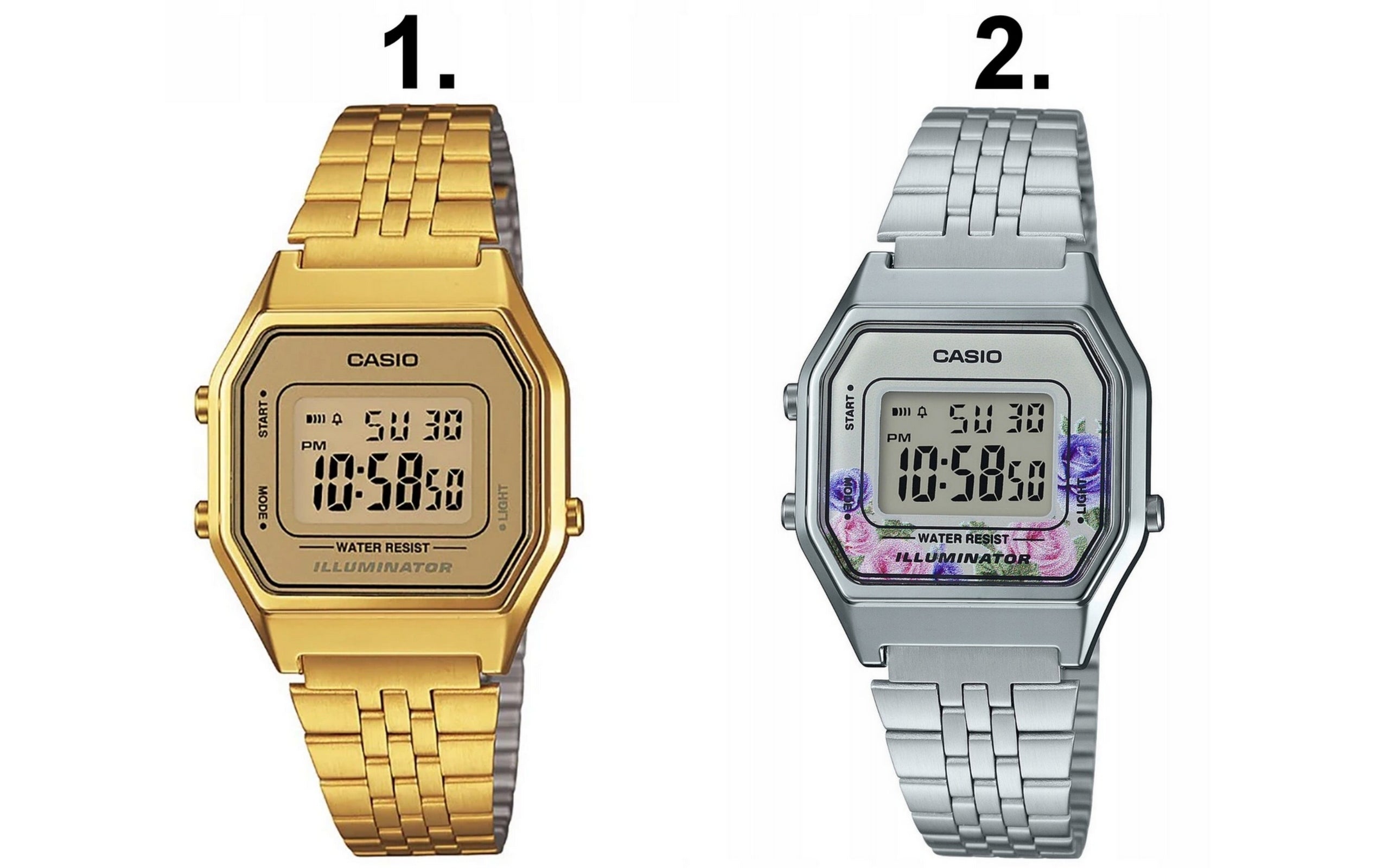 WOMEN'S WATCH CASIO LA680W gold stopwatch alarm clock +BOX +ENGRAVING Packaging status original