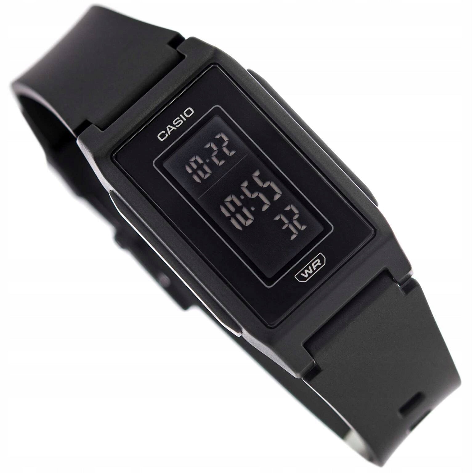 WOMEN'S WATCH CASIO LF-10WH-1EF POP BLACK ON STRAP DATE STOPWATCH