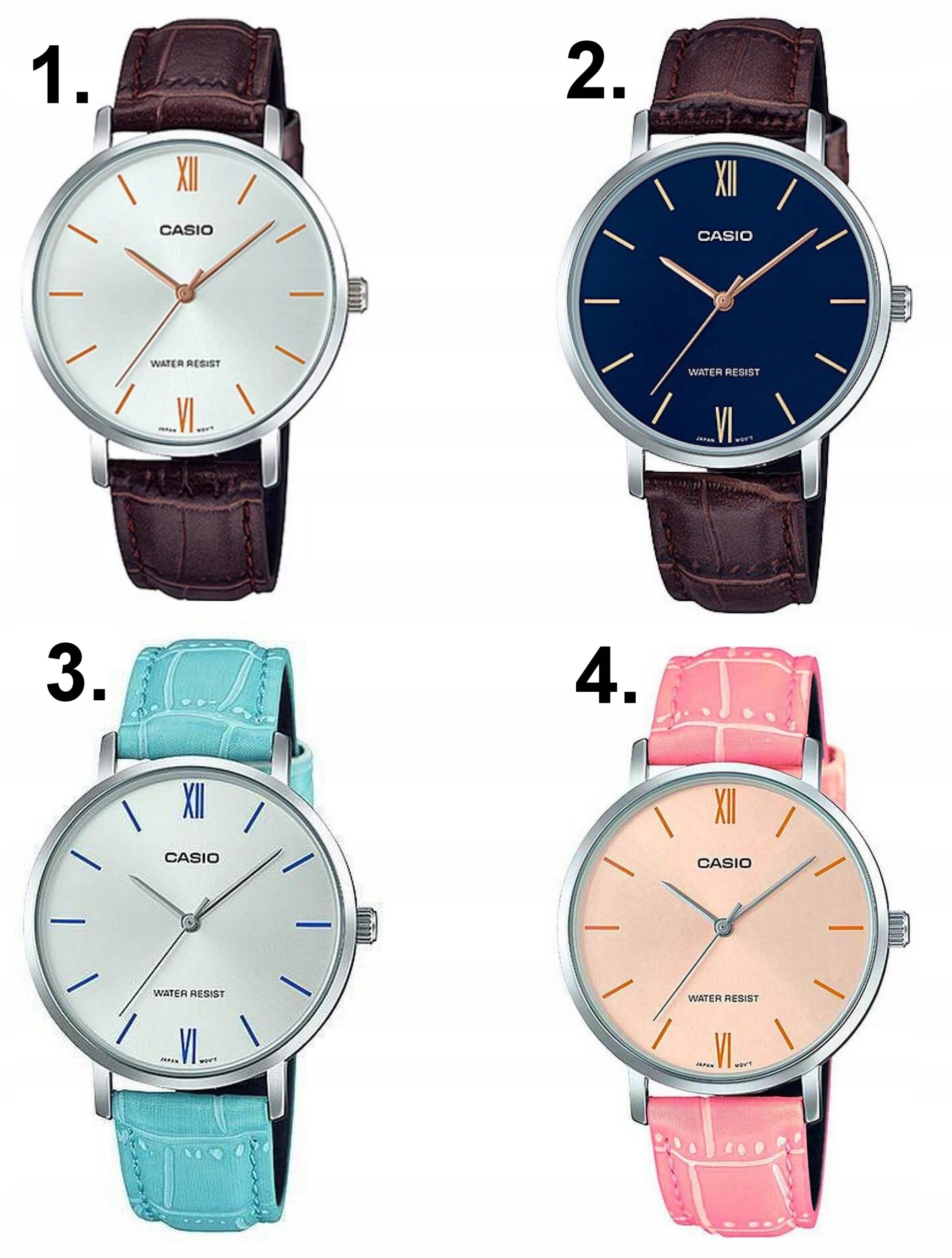 WOMEN'S WATCH CASIO LIVIA + BOX + classic ENGRAVING on leather strap Brand CASIO