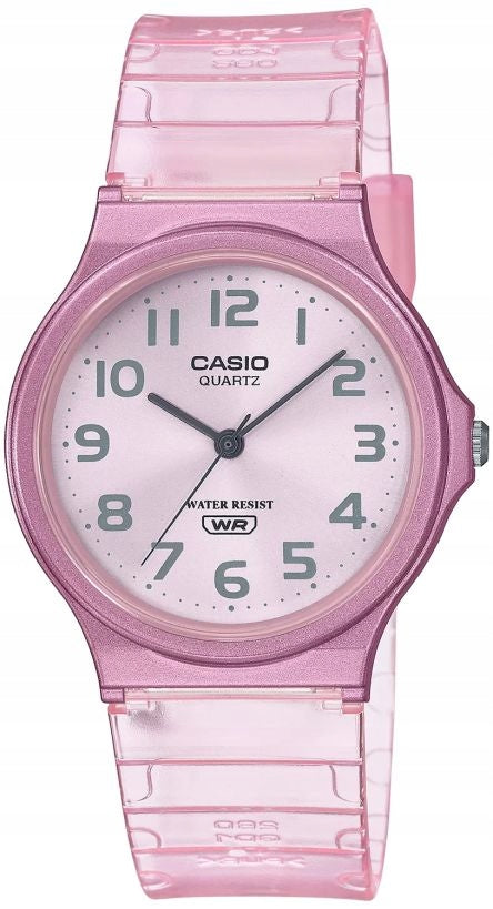WOMEN'S WATCH CASIO MQ-24S-4B CLASSIC PINK TRANSPARENT STRAP 35mm Brand CASIO