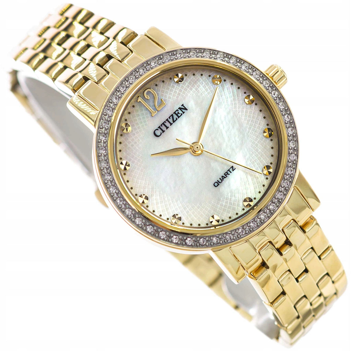 WOMEN'S WATCH CITIZEN EL3102-50D QUARTZ ELEGACE GOLD ON BRACELET