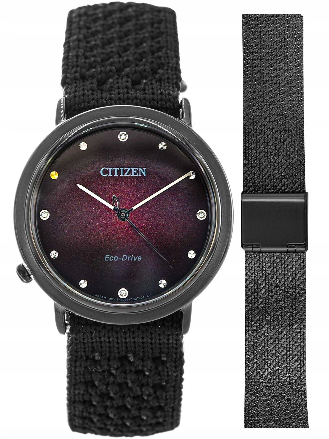 WOMEN'S WATCH CITIZEN EM1007-47E ECO-DRIVE CITIZEN L SET BLACK SOLAR Packaging status original