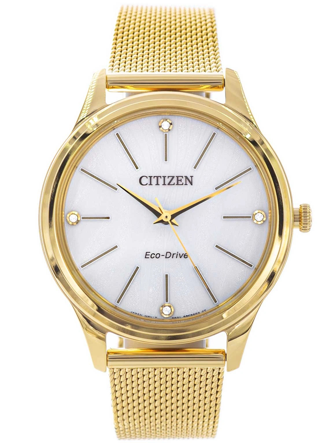WOMEN'S WATCH CITIZEN EM1222-87A ECO-DRIVE Casual Dress SOLAR MESH Packaging status original