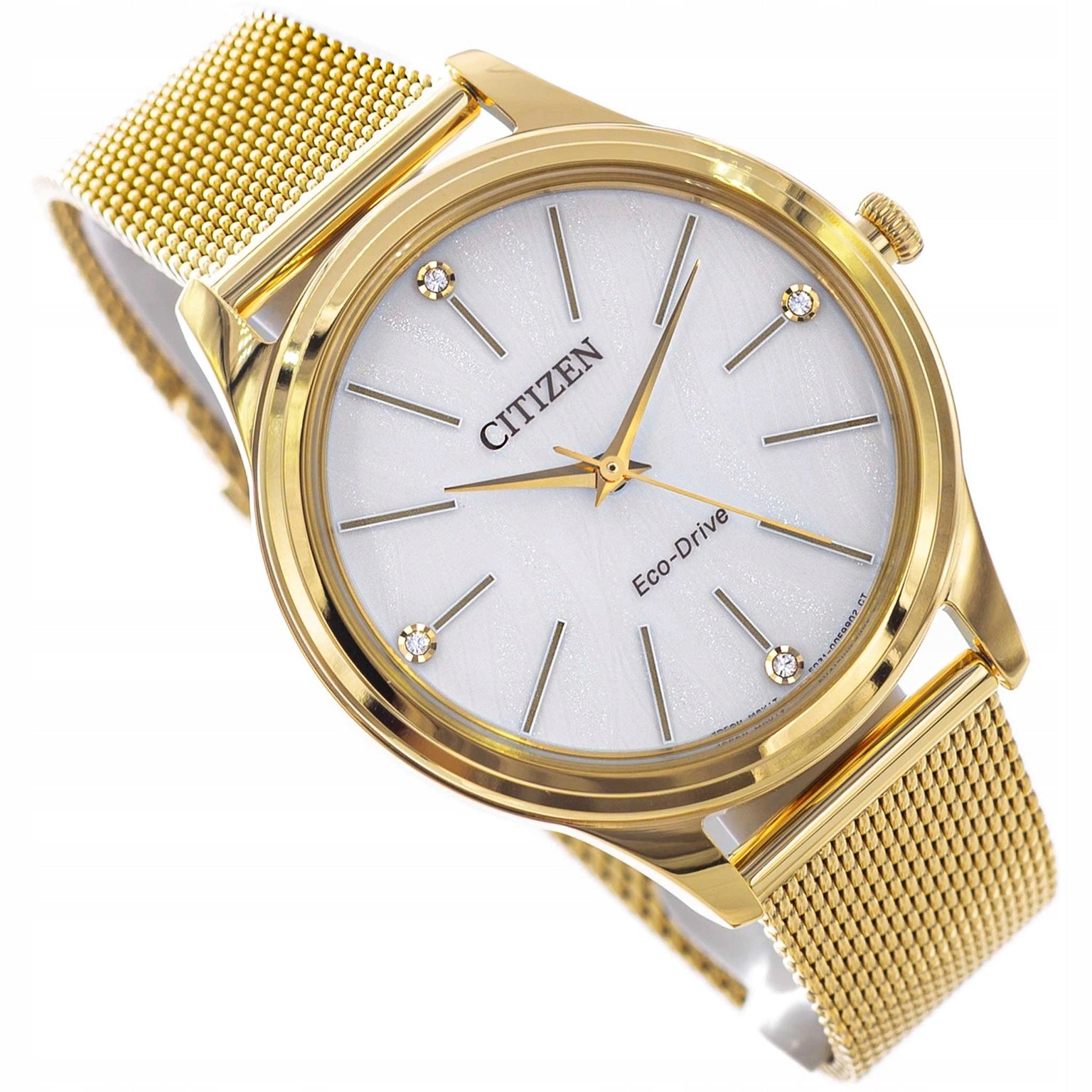 WOMEN'S WATCH CITIZEN EM1222-87A ECO-DRIVE Casual Dress SOLAR MESH