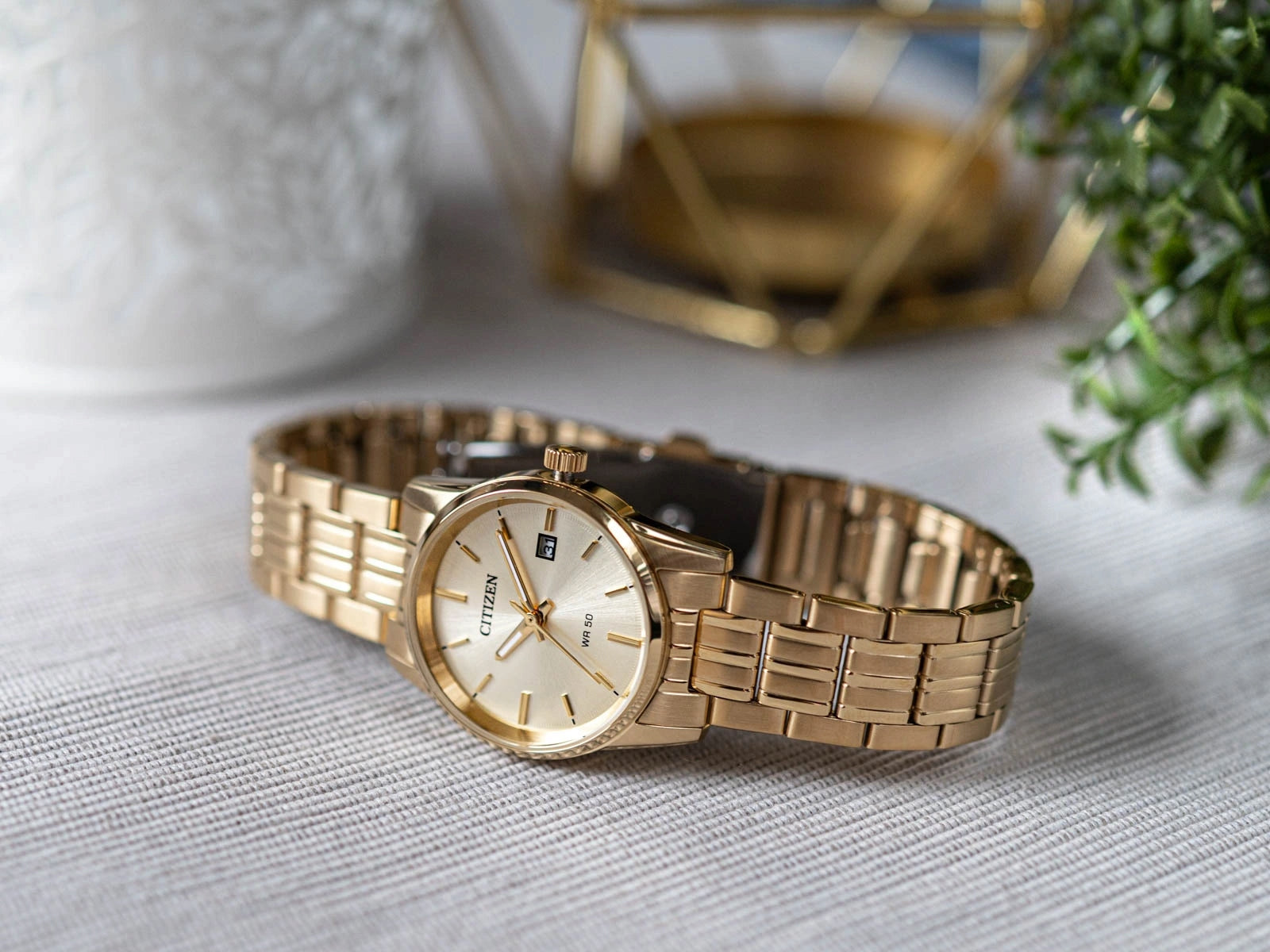 WOMEN'S WATCH CITIZEN EU6002-51P QUARTZ ELEGACE GOLD ON BRACELET Brand Citizen
