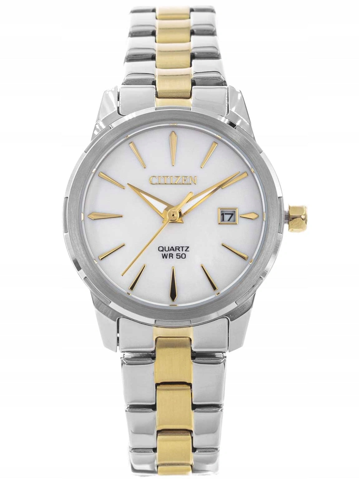 WOMEN'S WATCH CITIZEN EU6074-51D ELEGANCE SILVER GOLD ON BRACELET Packaging status original