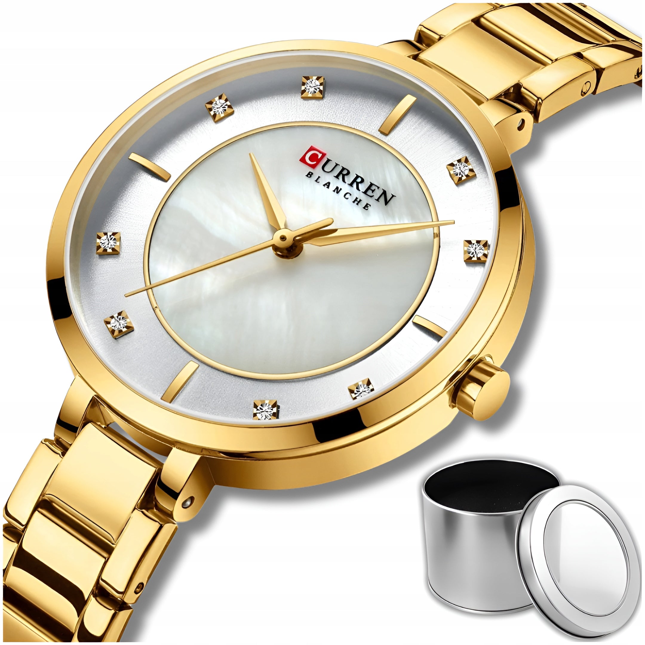 WOMEN'S WATCH CURREN FASHIONABLE STYLISH CLASSIC DATE 4 COLORS + BOX
