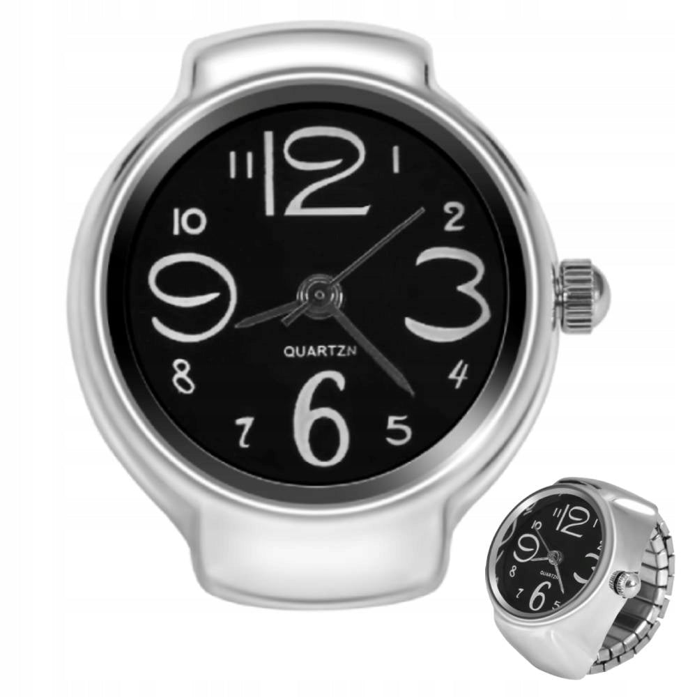 WOMEN'S WATCH, ELEGANT RING, BLACK