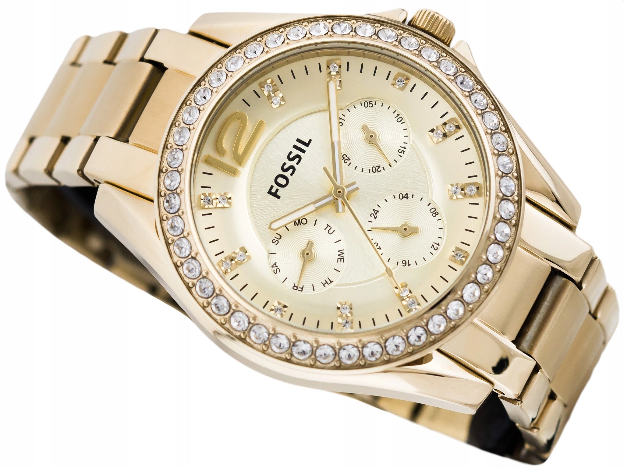 WOMEN'S WATCH FOSSIL ES3203 RILEY CRYSTALS GOLD