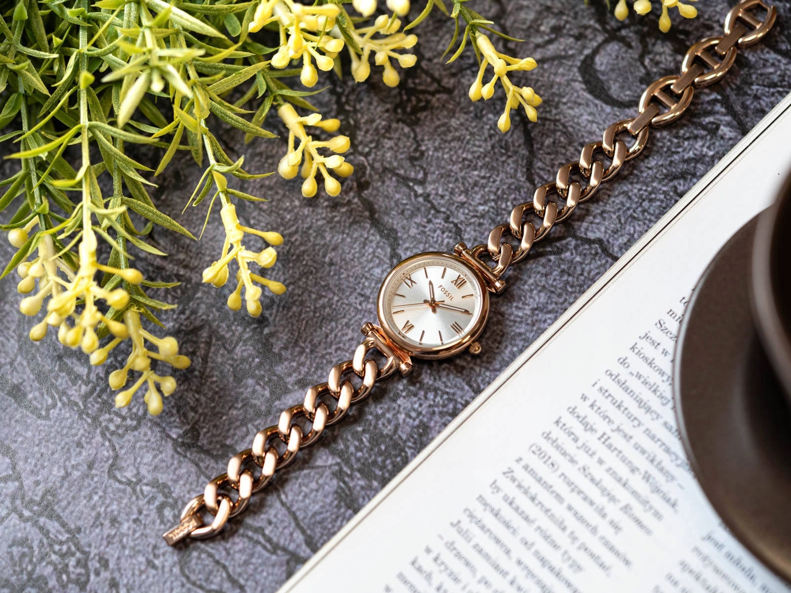 WOMEN'S WATCH FOSSIL ES5330 CARLIE ROSE GOLD NEOBRITE BRACELET 50M Manufacturer code ES5330