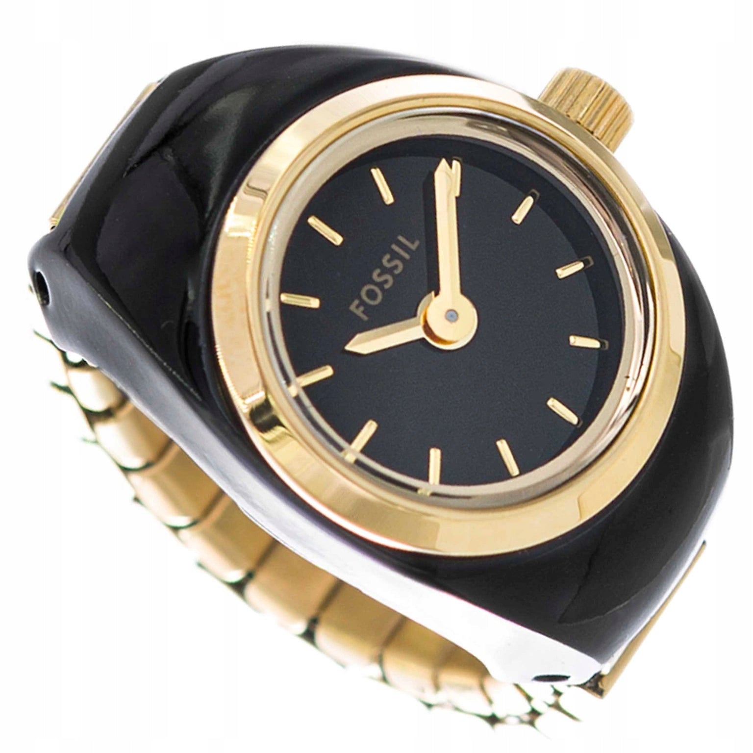 WOMEN'S WATCH FOSSIL ES5413 WATCH RING ELEGANT BLACK AND GOLD