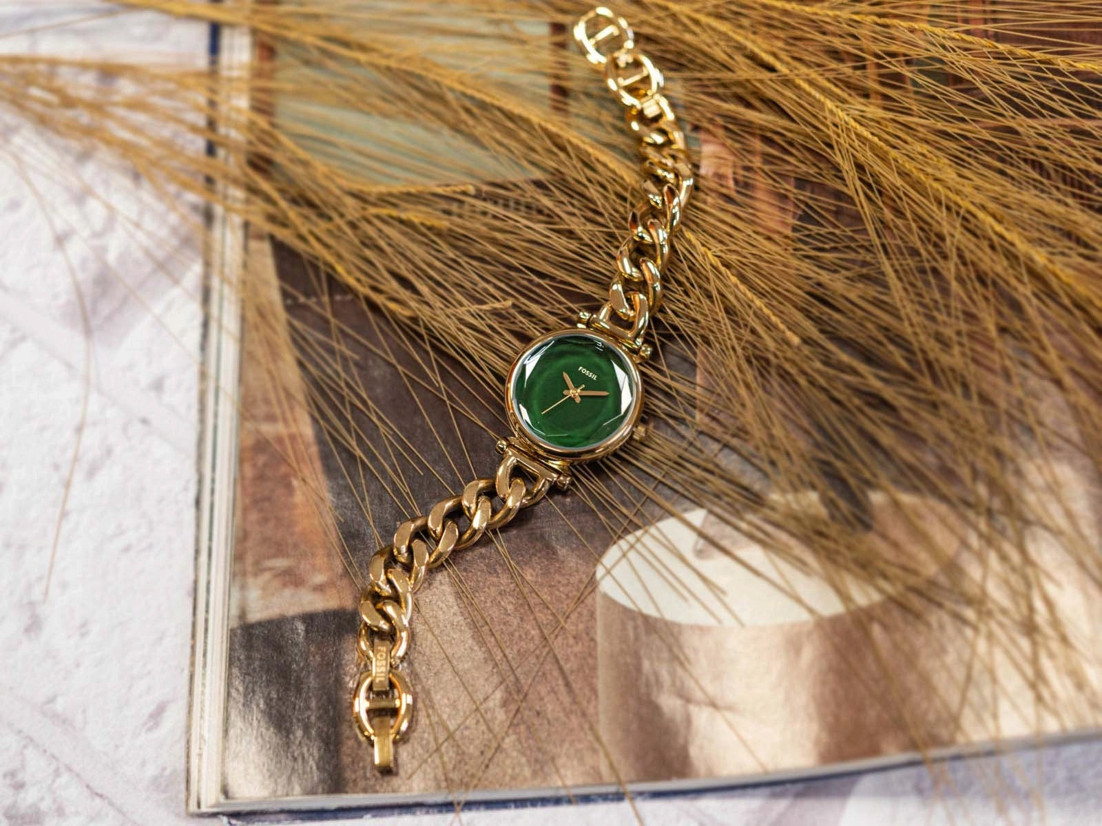WOMEN'S WATCH FOSSIL ES5441 CARLIE GOLD BRACELET Brand Fossil