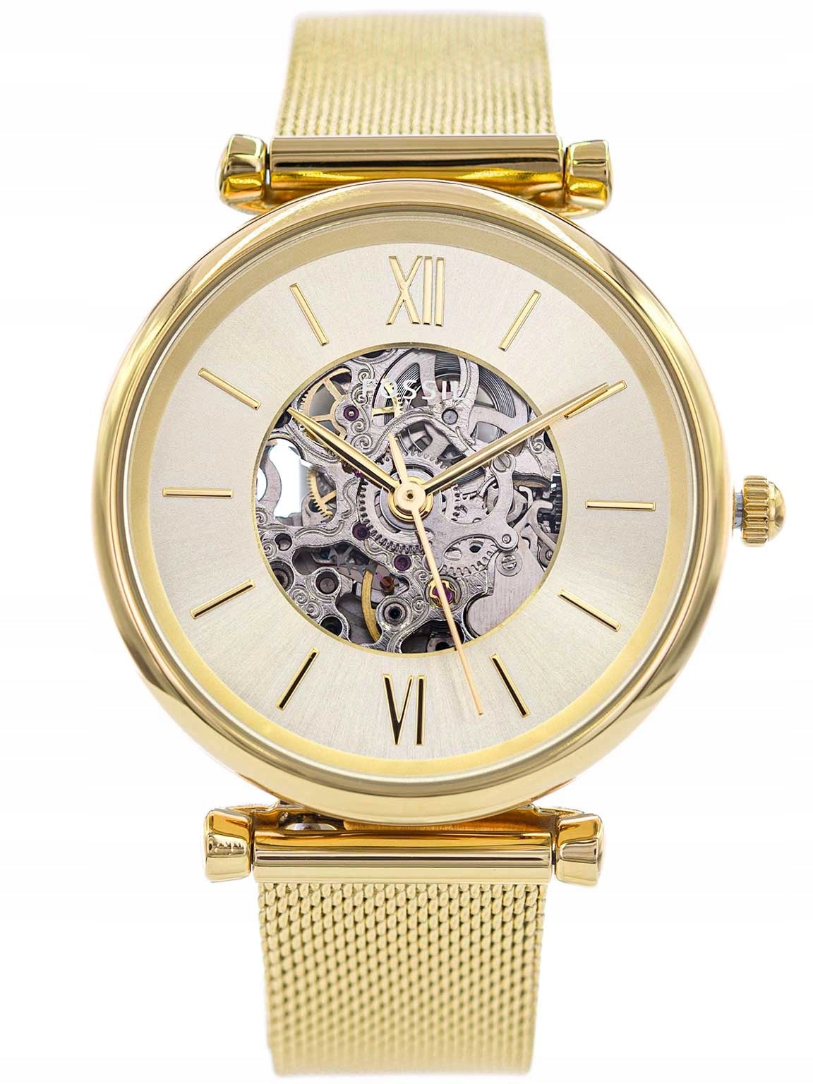 WOMEN'S WATCH FOSSIL ME3250 CARLIE AUTOMATIC GOLD ELEGANT OPEN HEART Brand Fossil