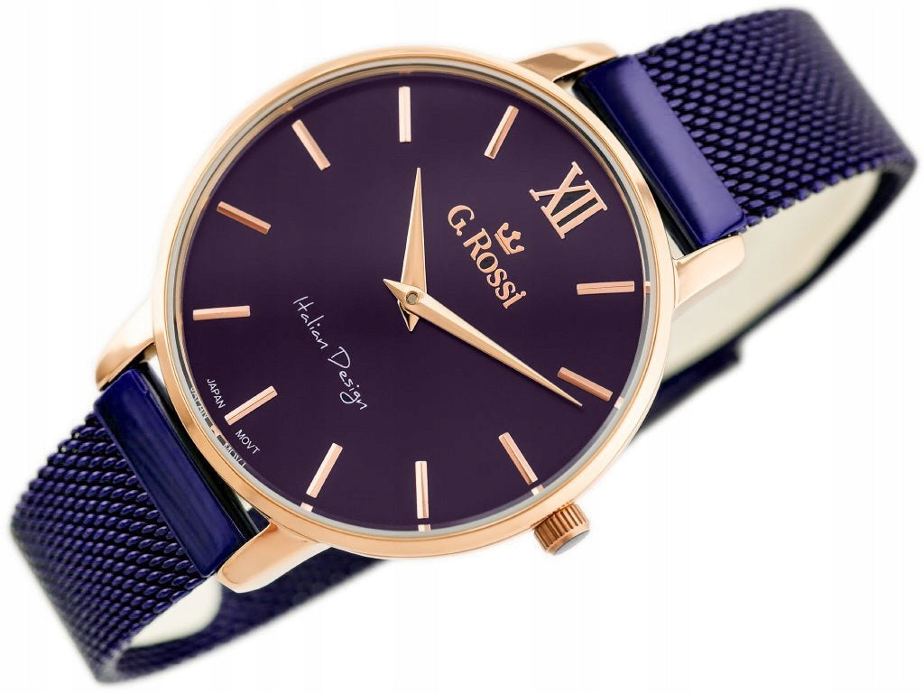 WOMEN'S WATCH G. ROSSI 12177B Purple bracelet + BOX