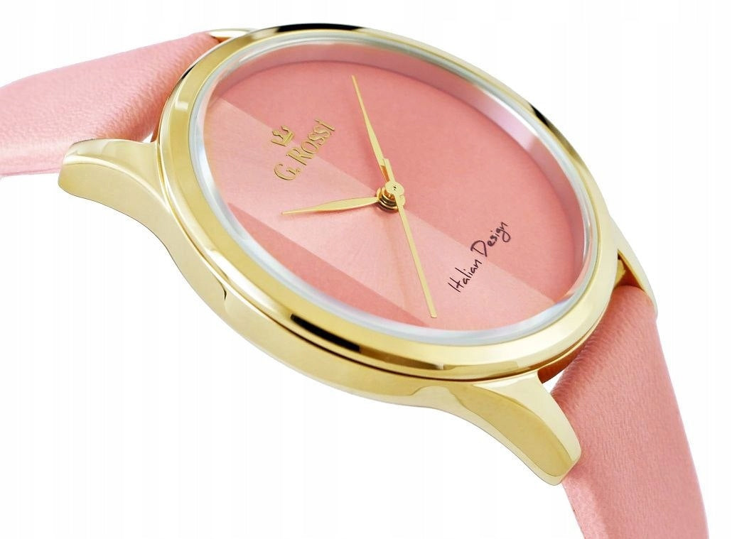 WOMEN'S WATCH G. ROSSI LEATHER STRAP PINK ELEGANT FOR HER Manufacturer code 11765A-5E2