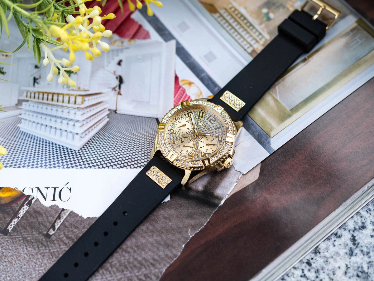 WOMEN'S WATCH GUESS W1160L1 FRONTIER BLACK ON STRAP WITH ZIRCONS Brand Guess