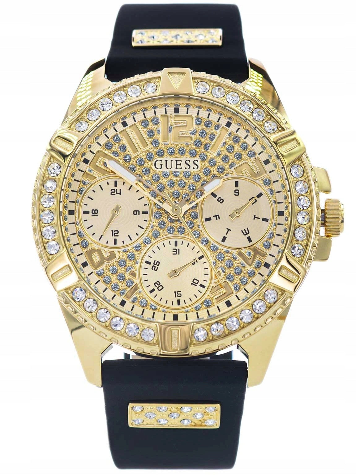 WOMEN'S WATCH GUESS W1160L1 FRONTIER BLACK ON STRAP WITH ZIRCONS Packaging status original