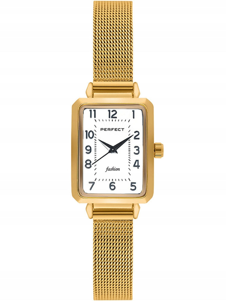 WOMEN'S WATCH Gold bracelet rectangular dial PERFECT F112-02 + BOX Brand Perfect
