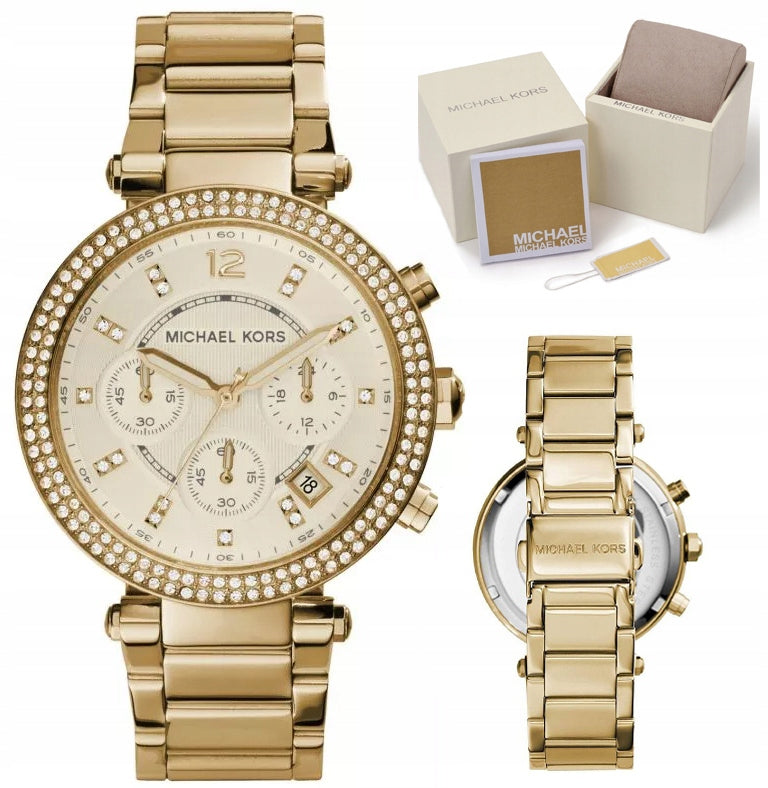 WOMEN'S WATCH MICHAEL KORS MK5354 PARKER GOLD ORIGINAL DIALECT24 + BOX