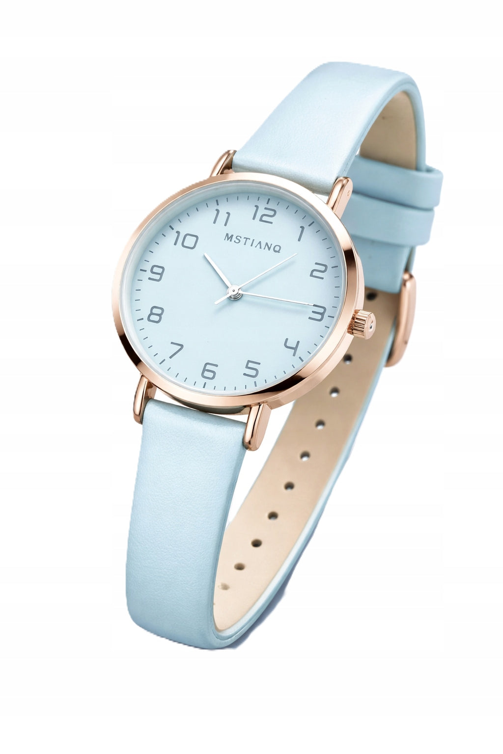 WOMEN'S WATCH MSTIANQ Blue Strap Gold case Stylish Gift