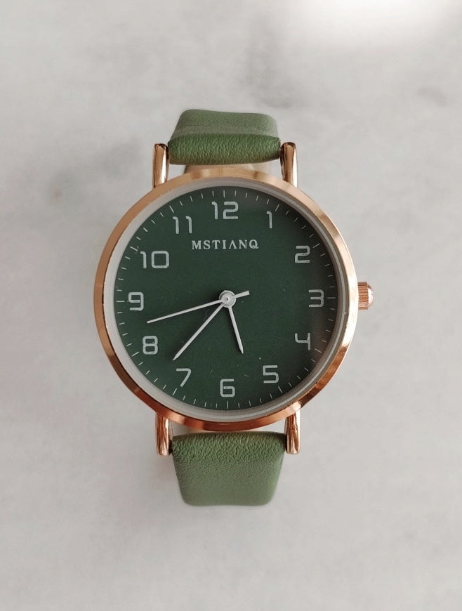 WOMEN'S WATCH MSTIANQ Green Strap Gold case Stylish Gift Product weight with unit packaging 0.1 kg