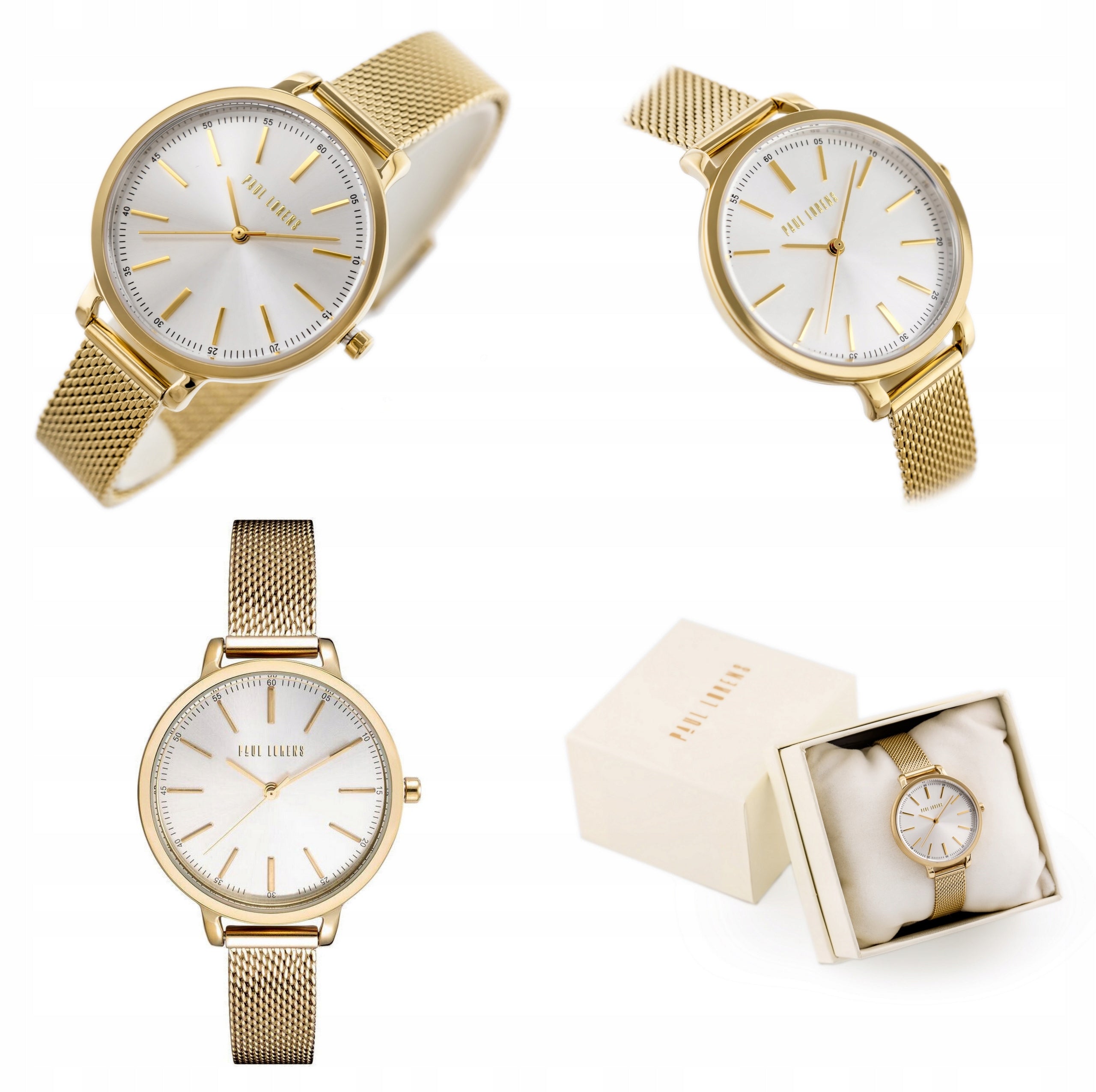 WOMEN'S WATCH PAUL LORENS NILDA gold mesh bracelet + BOX + ENGRAVING EAN (GTIN) 5900148048054