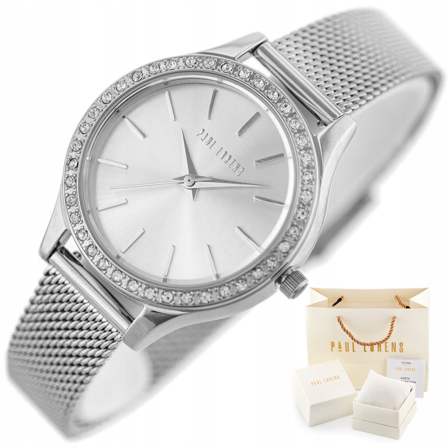 WOMEN'S WATCH PAUL LORENS - PL10482B2-3C1 Silver bracelet + BOX