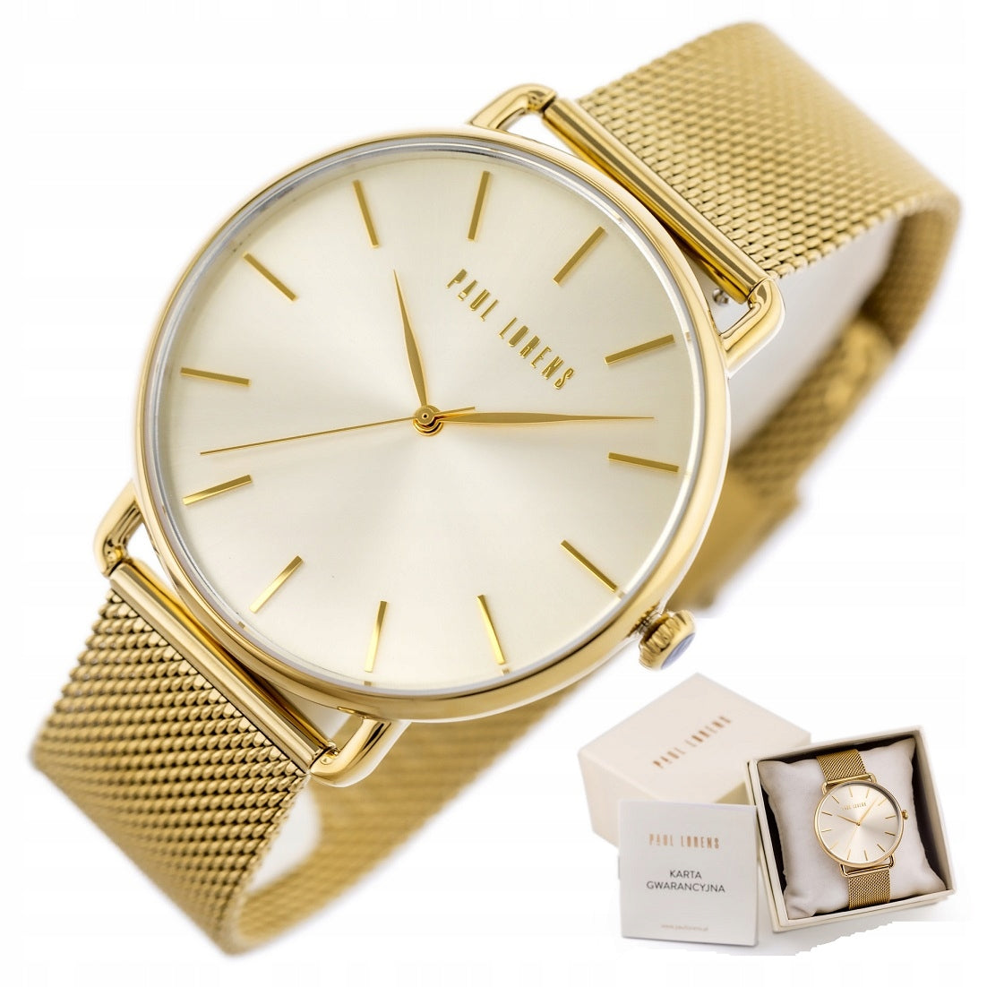 WOMEN'S WATCH PAUL LORENS RONDA gold classic +BOX +ENGRAVING