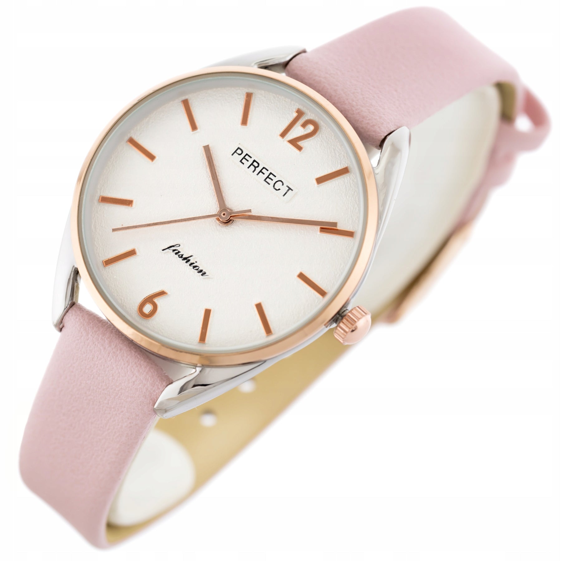 WOMEN'S WATCH PERFECT E347 Pink leather strap + BOX
