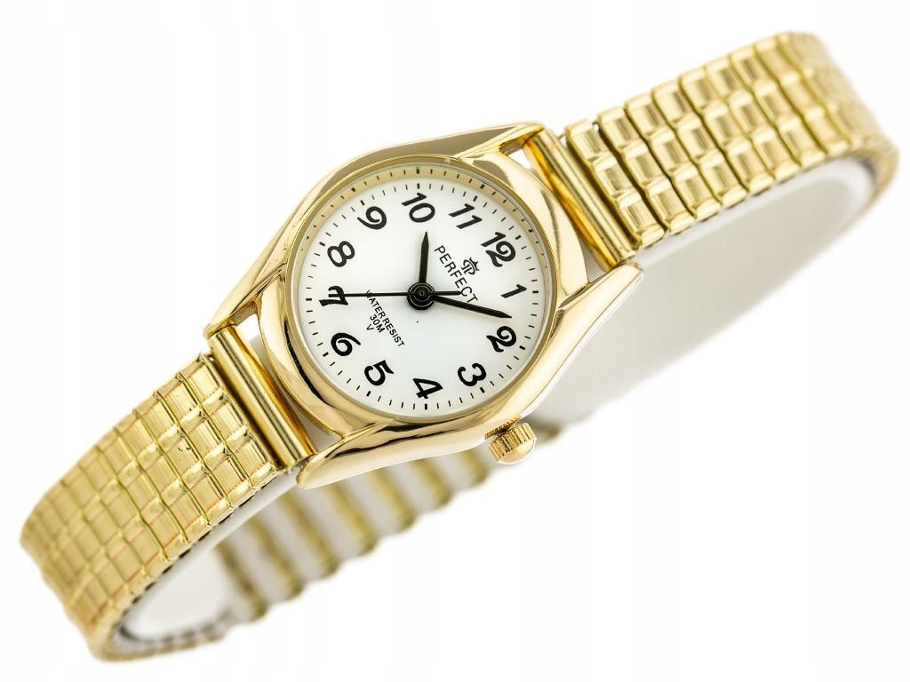WOMEN'S WATCH PERFECT X133 Gold bracelet with elastic band stretch elastic Brand Perfect