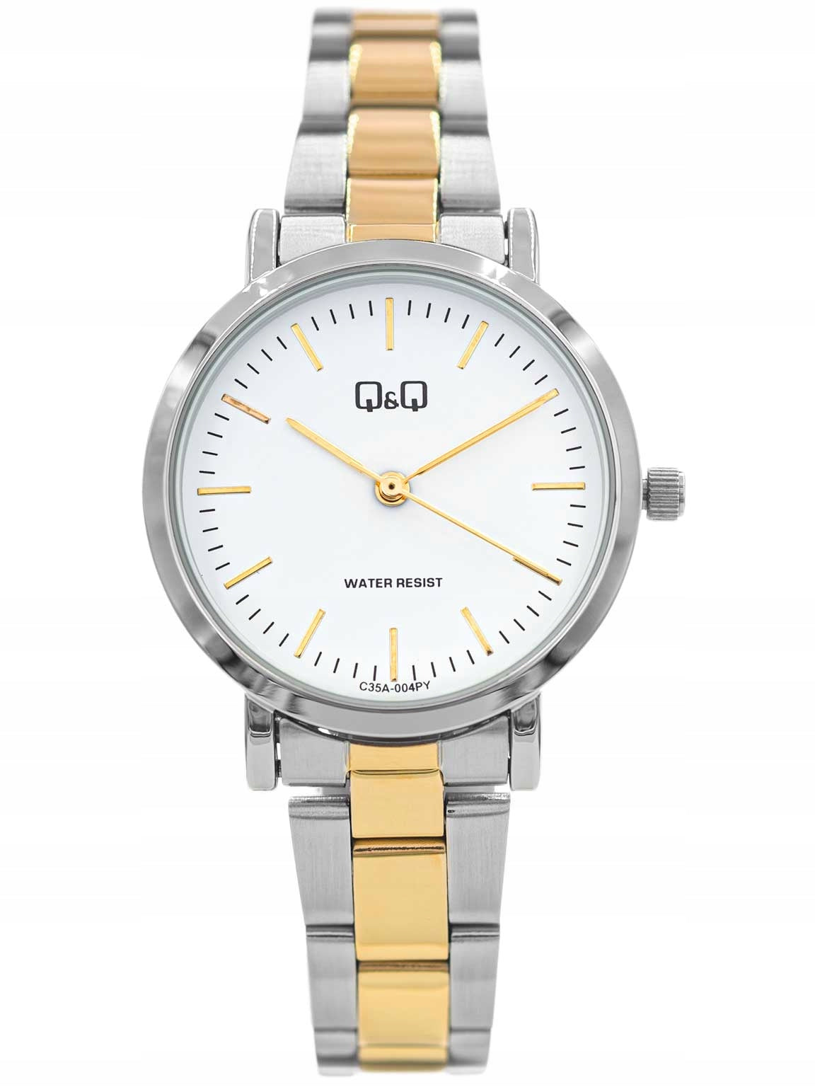 WOMEN'S WATCH QQ C35A-004PY SILVER AND GOLD ON A BRACELET, CLASSIC, FASHIONABLE Brand Q&Q