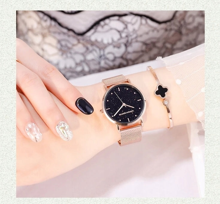WOMEN'S WATCH ROSE GOLD ON BRACELET MESH HANNAH MARTIN ELEGANT BEAUTIFUL EAN (GTIN) 5905080028867