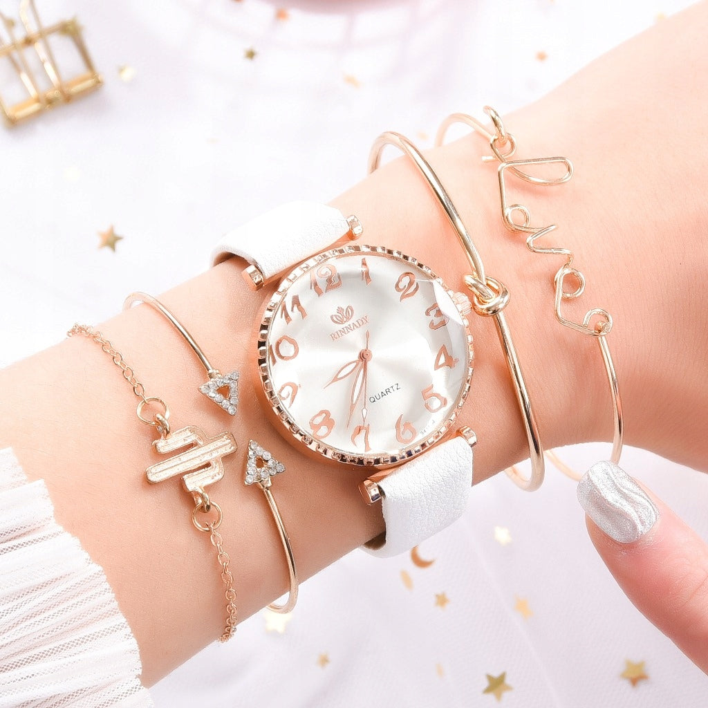 WOMEN'S WATCH SET LUXURY BRACELET 5in1 elegant R1 Model R1