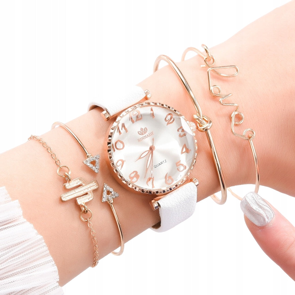 WOMEN'S WATCH SET LUXURY BRACELET 5in1 elegant R1
