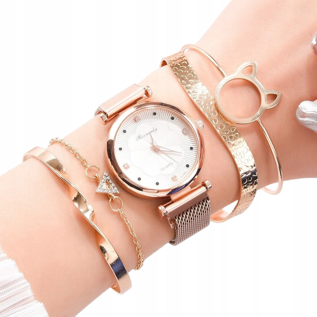 WOMEN'S WATCH SET ROSE BRACELET Classic Waterproof Fashionable Y9
