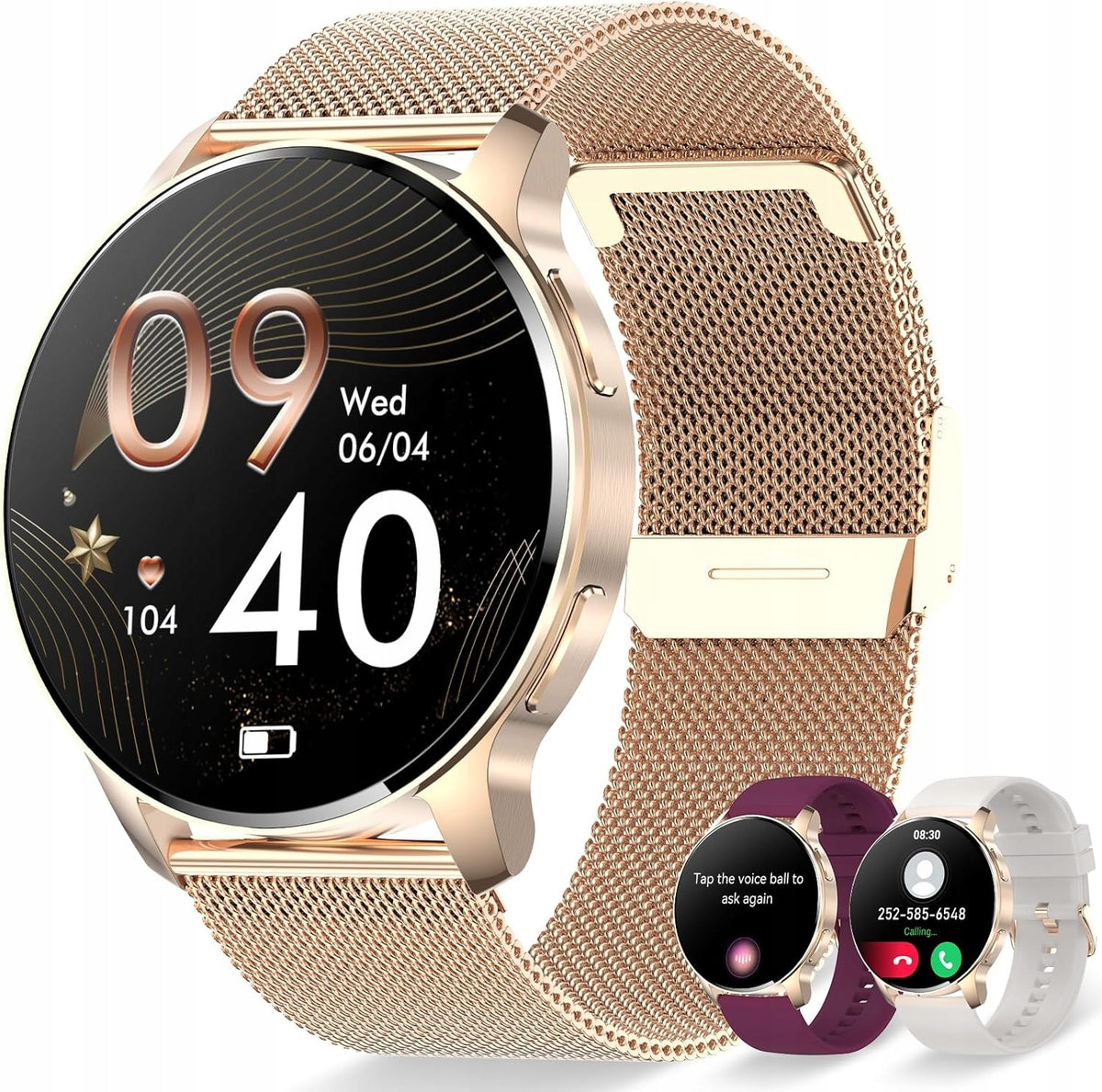 WOMEN'S WATCH SMARTWATCH 1,32'' ANDROID IOS 270 mAh 3 INTERCHANGEABLE STRAPS