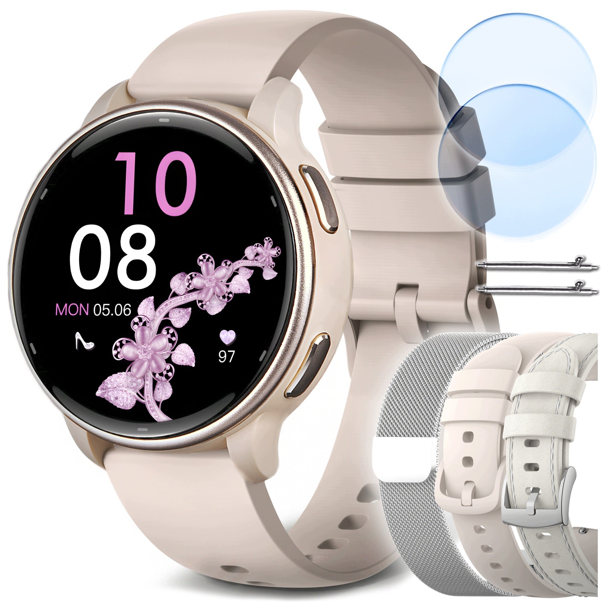 WOMEN'S WATCH SMARTWATCH GPS WATERPROOF PULSE PRESSURE AMOLED MENU Polish