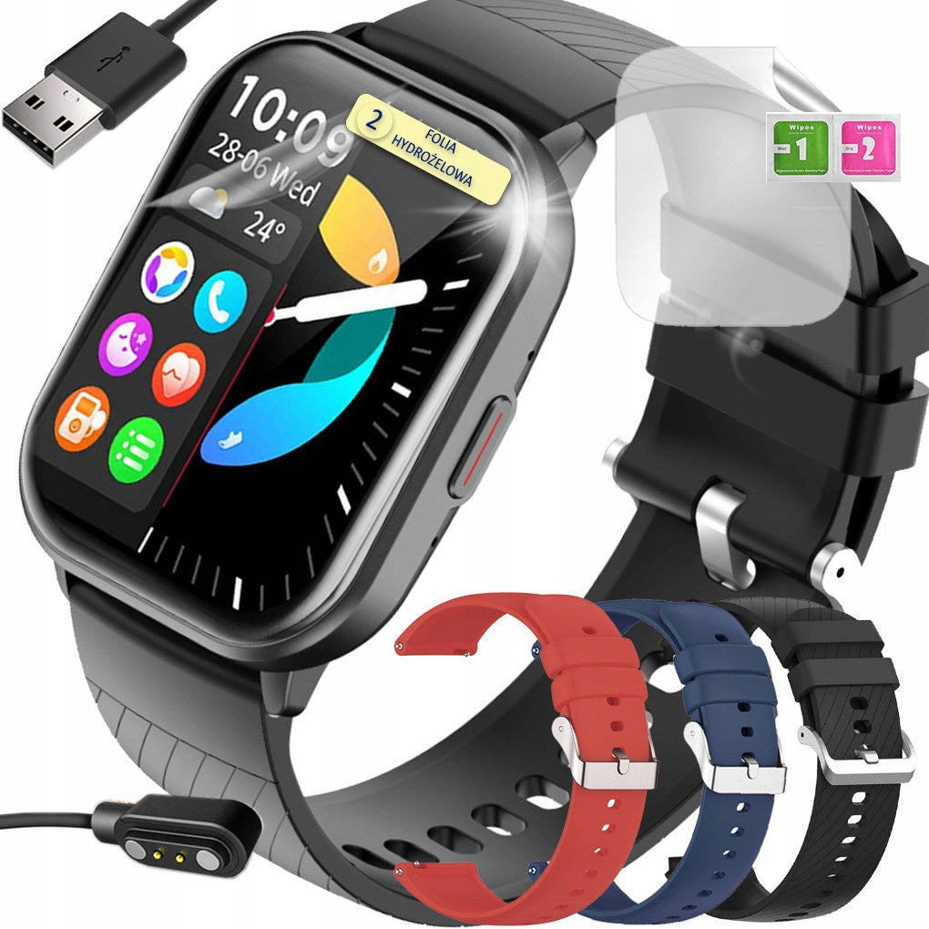 WOMEN'S WATCH SMARTWATCH Phone Calls PL menu 3 STRIPES BLACK