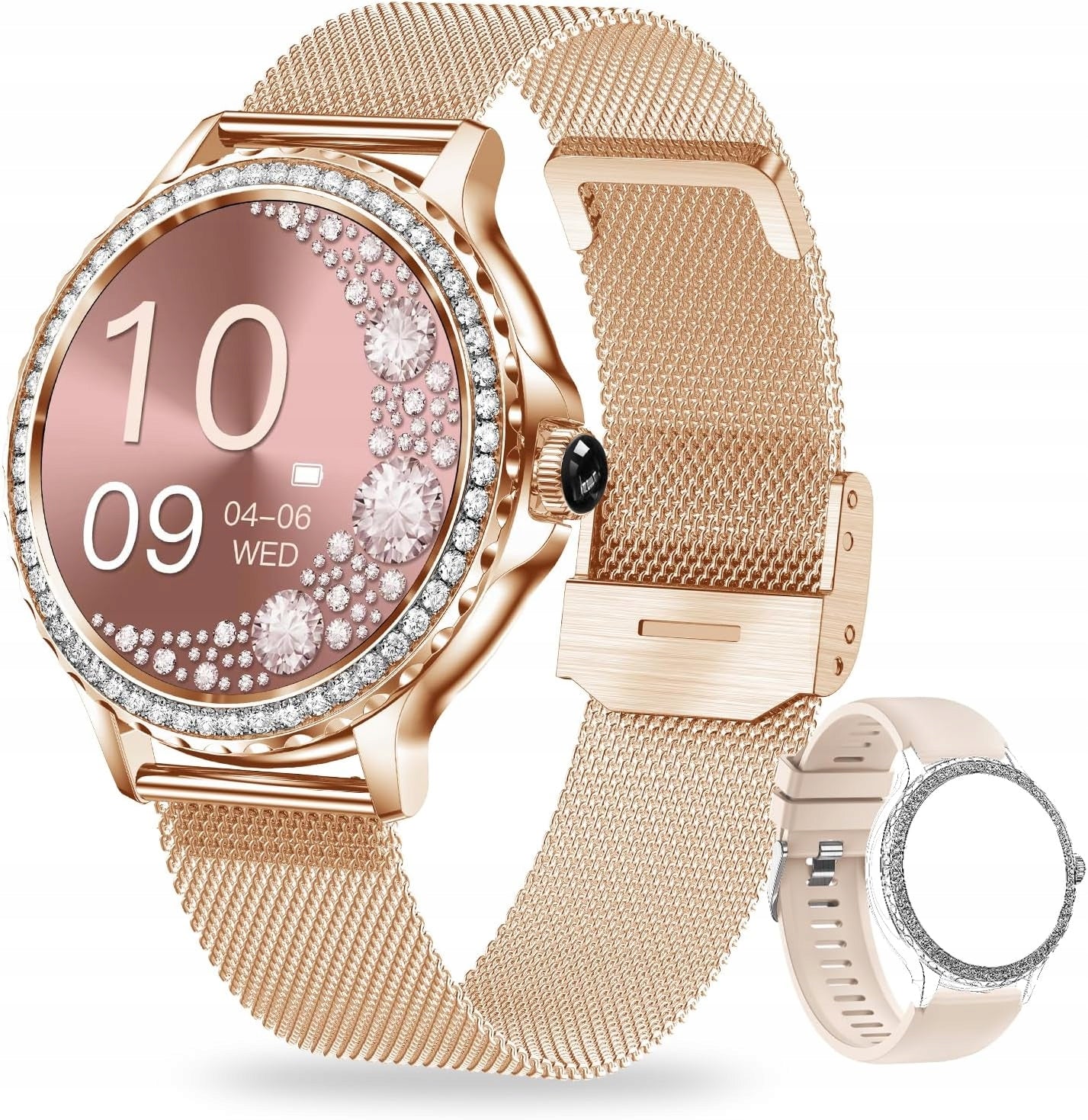 WOMEN'S WATCH SMARTWATCH SHINE CALLS POLISH MENU- FITNESS TWO STRIPES