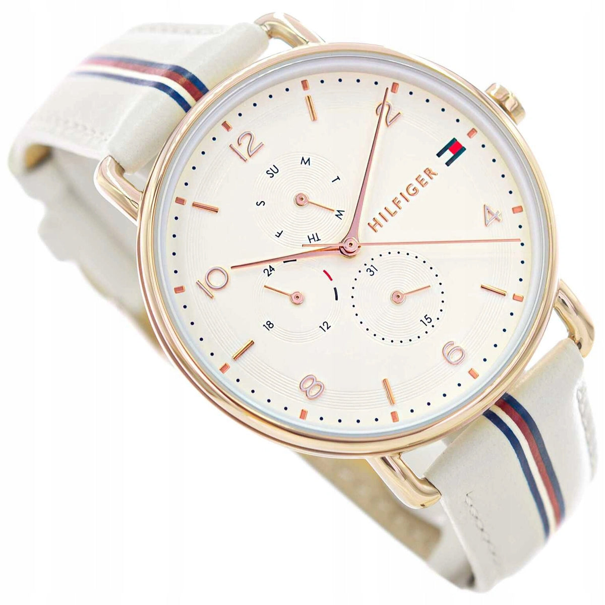 WOMEN'S WATCH TOMMY HILFIGER 1782659 LILY BEIGE LEATHER STRAP DATE