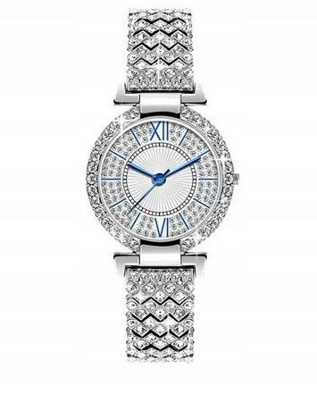 WOMEN'S WATCH WITH BRACELET SILVER ELEGANT WITH CRYSTALS 812