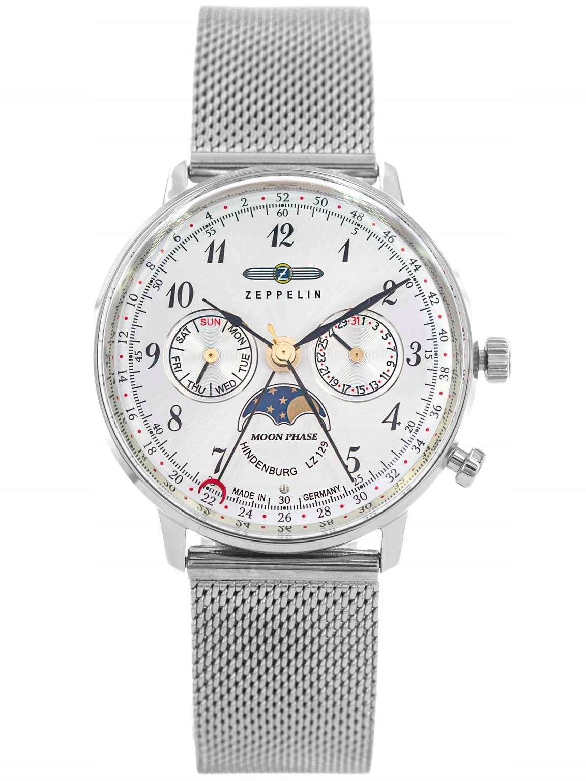 WOMEN'S WATCH ZEPPELIN 7037M-1 LZ129 HINDENBURG SILVER ON BRACELET Brand Zeppelin