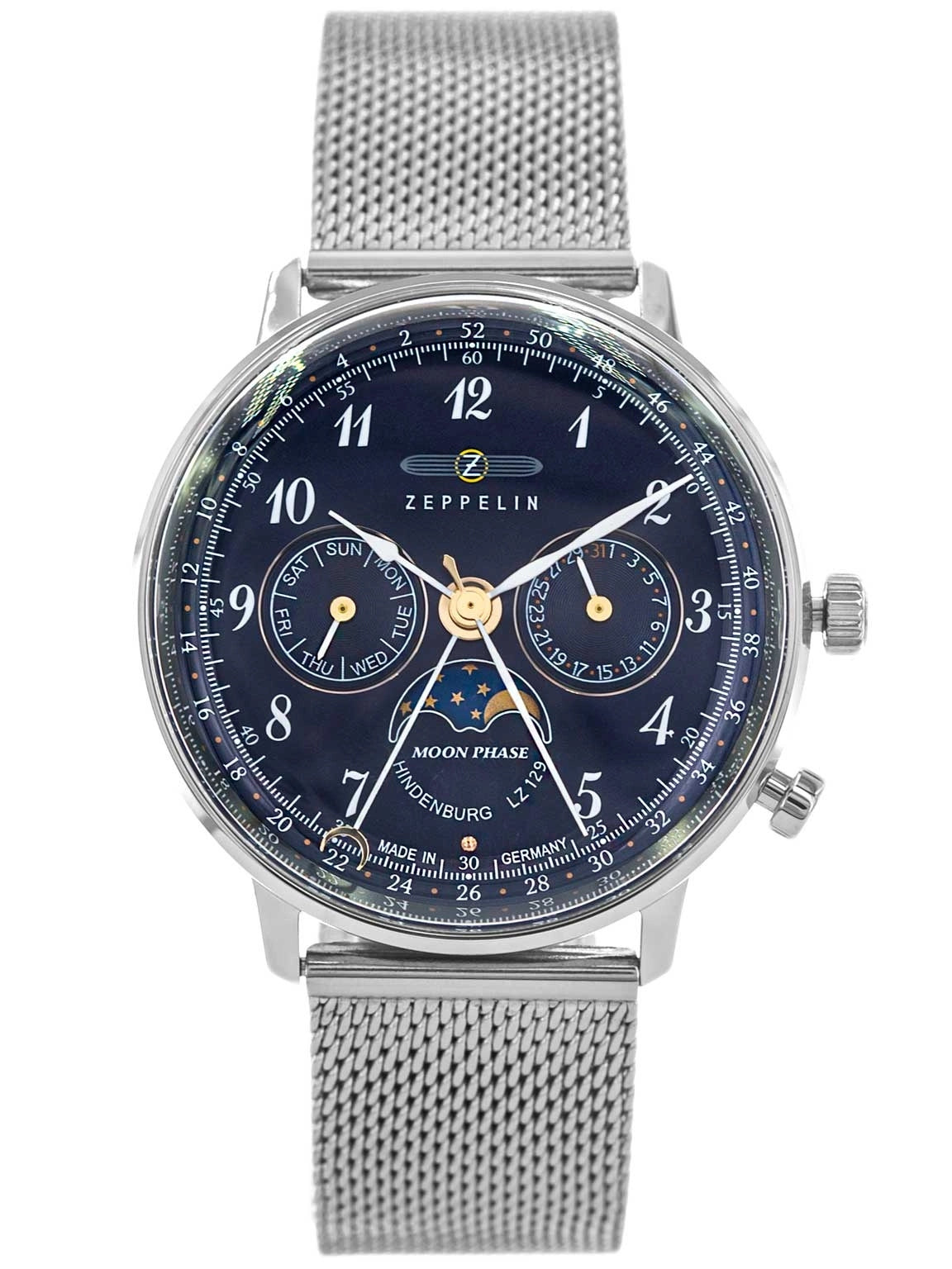 WOMEN'S WATCH ZEPPELIN 7037M-3 LZ129 HINDENBURG SILVER ON BRACELET Packaging status original