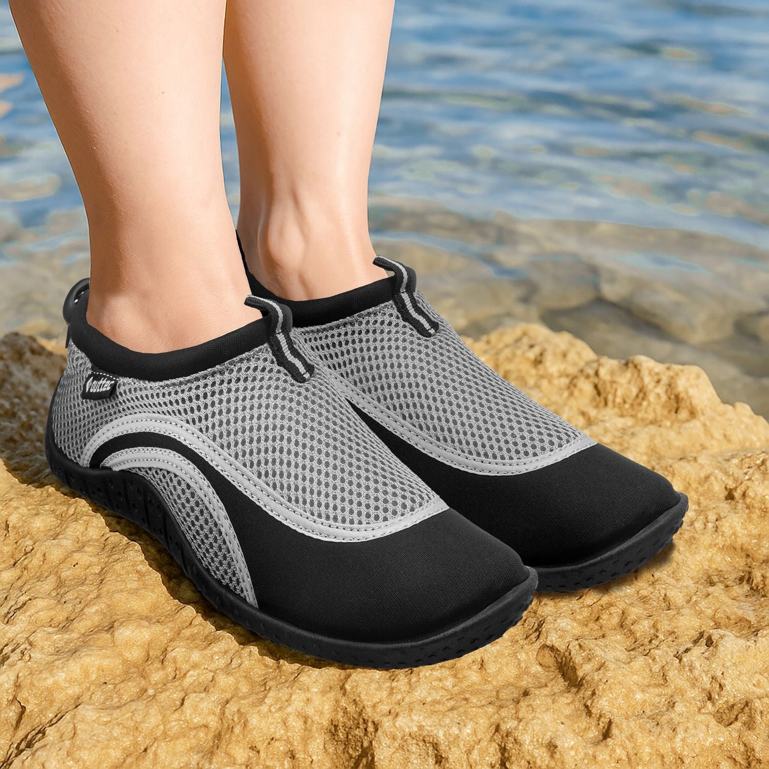 WOMEN'S WATER SHOES SWIMMING MEN'S ECHINACEA BEACH PULLER r.41 OUTTEC Color gray