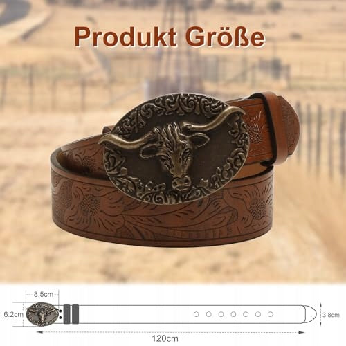 WOMEN'S WESTERN COWBOY BELT WITH BUCKLE BRASS GIFT FOR WOMAN Manufacturer code Bez marki
