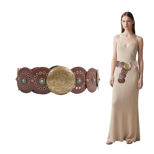 WOMEN'S WESTERN STRAP BOHO BROWN WIDE FOR WOMEN'S DRESSES FOR PARTY Brand no brand