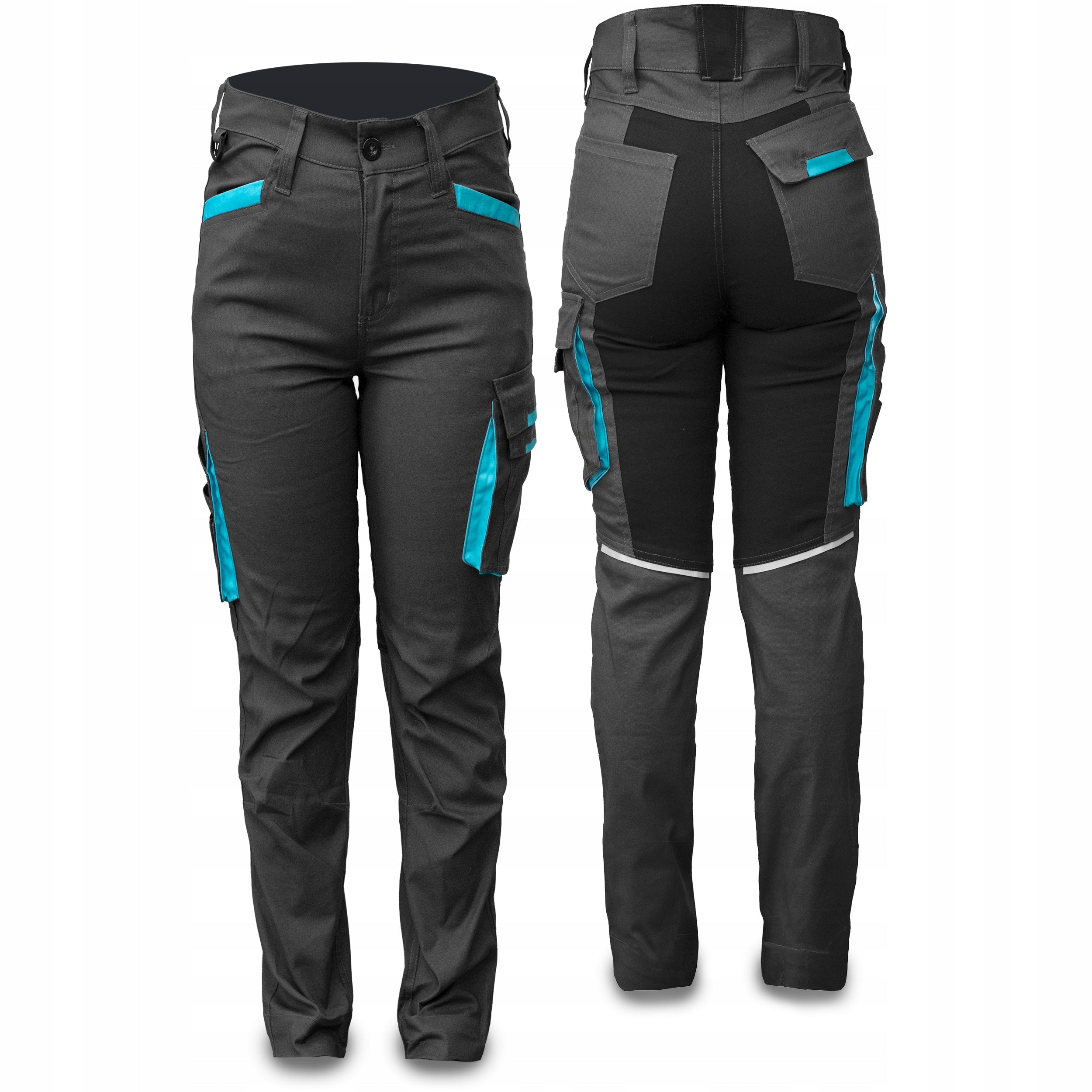 WOMEN'S WORK PANTS ELASTIC PROTECTIVE TO WAIST COMFORTABLE Stretch COTTON Brand FORINT