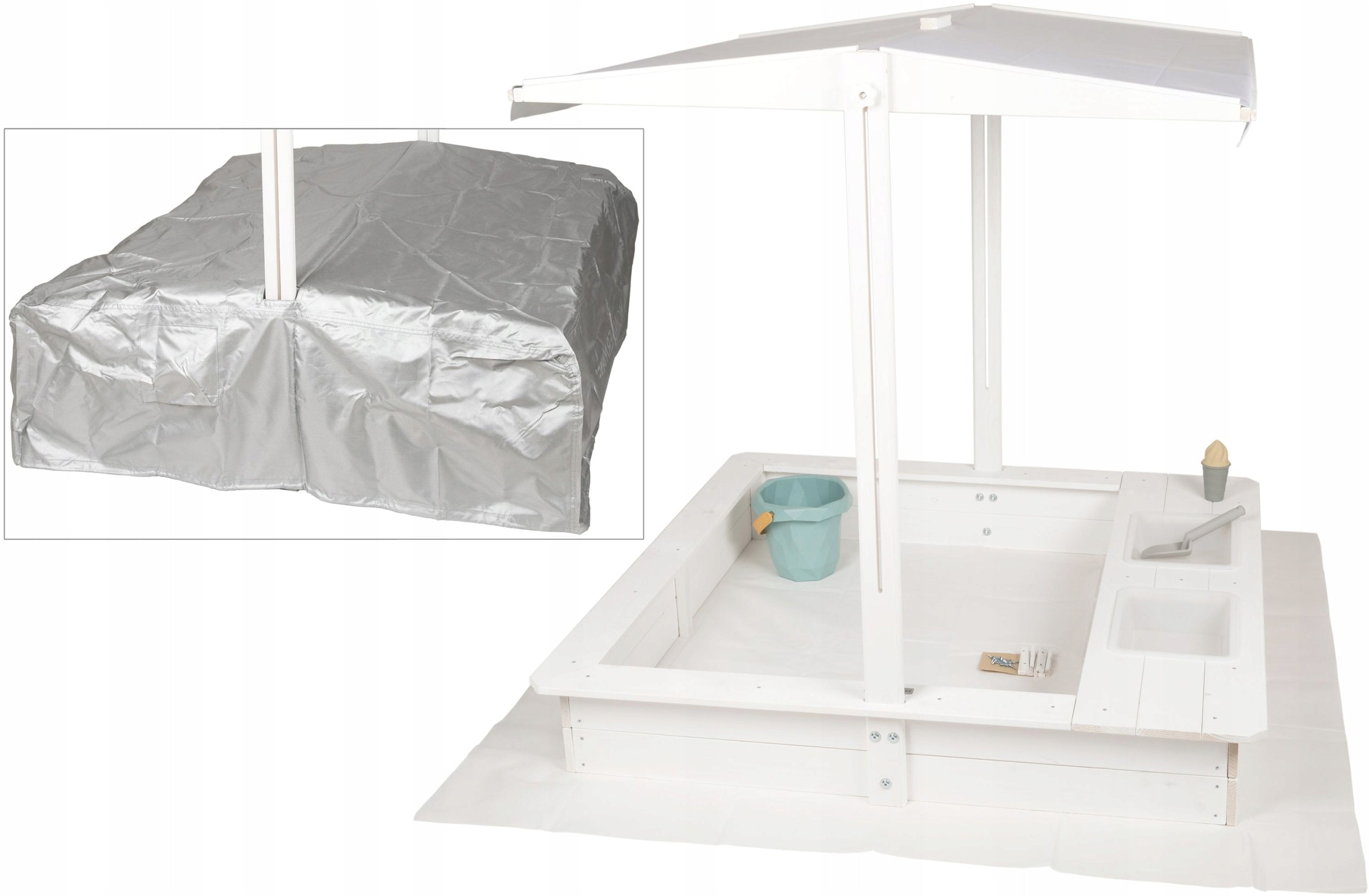 WONDERMAKE Design sandbox with mud kitchen roof cover OXFORD